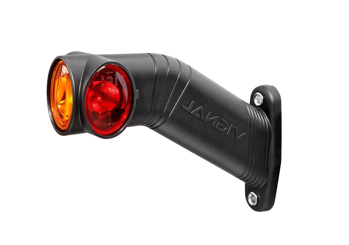 Feu de gabarit gauche LED 12/24V cristal + rouge + ambre 